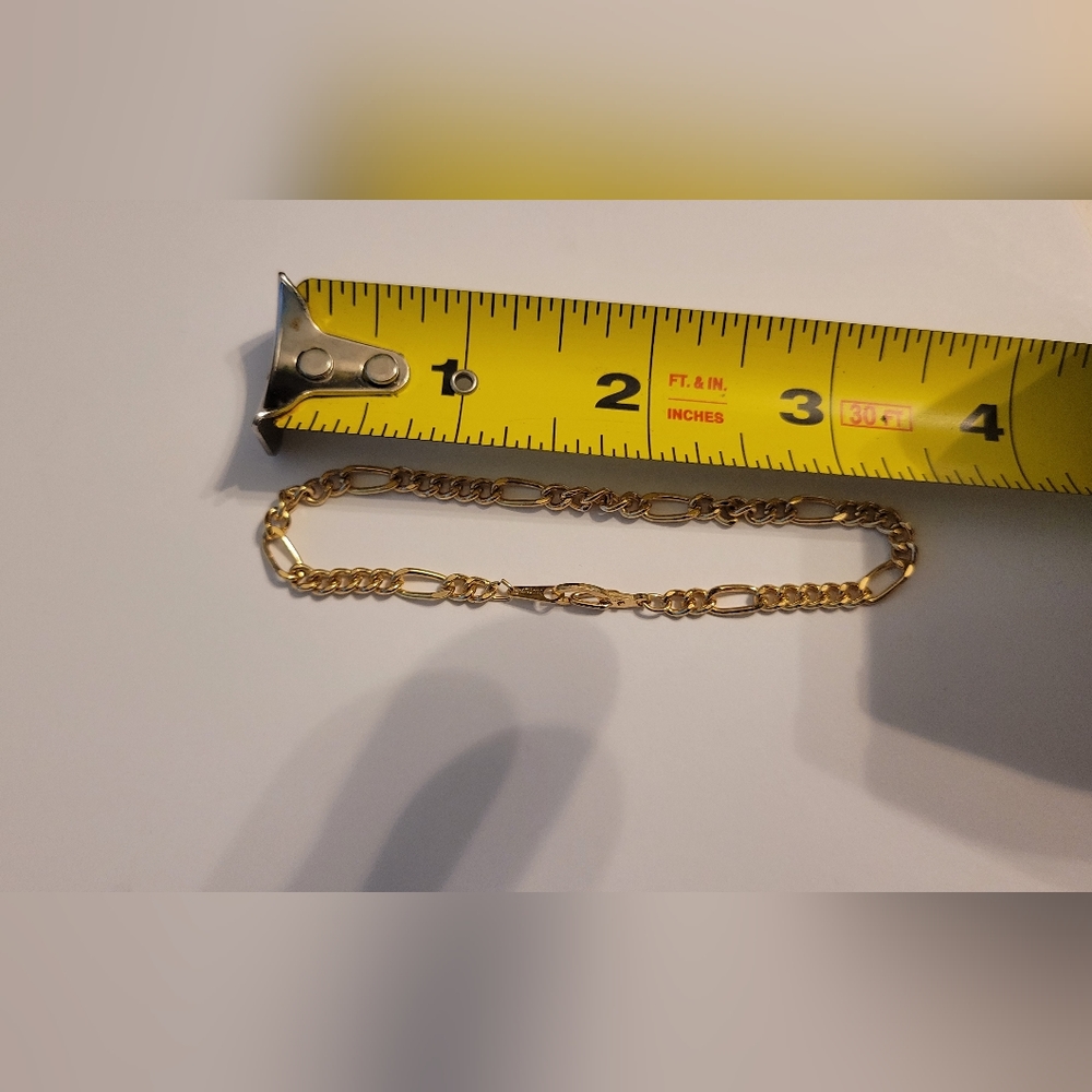 EUC 18K GP Figaro Chain Necklace and Bracelet Set - Picture 3 of 11